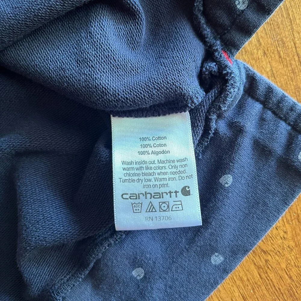 Carhartt navy roll-cuff logo dot shirt 5